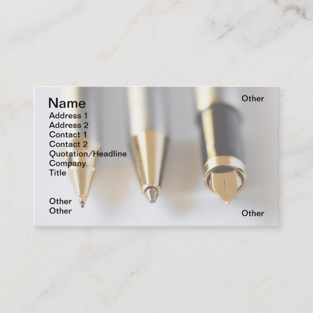 Tarjeta De Visita Plumas (Anverso)