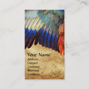TARJETA DE VISITA PLUMAS DEL ALA DE UN PERGAMINO DE LA ANTIGÜEDAD