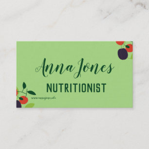 Tarjeta De Visita Plumas y cerezas Nutricionistas