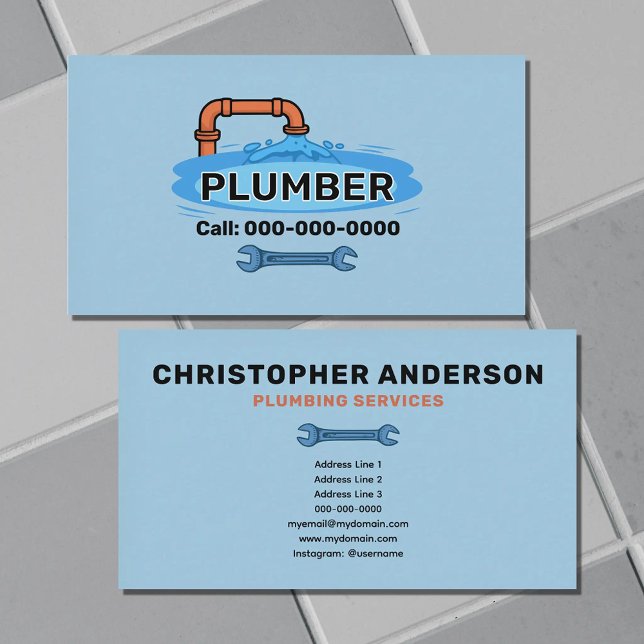 Tarjeta De Visita Plumber (Plumber Business Card)