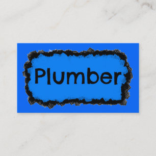 Tarjeta de visita Plumber Black and Blue