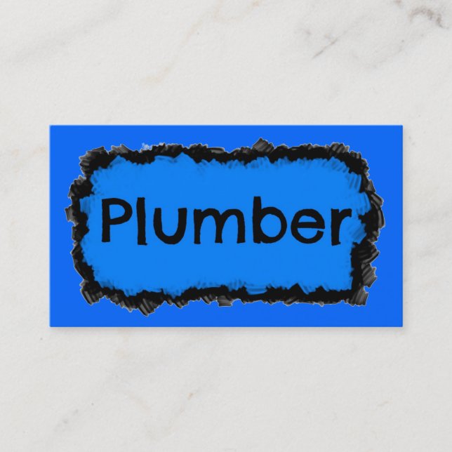 Tarjeta de visita Plumber Black and Blue (Anverso)