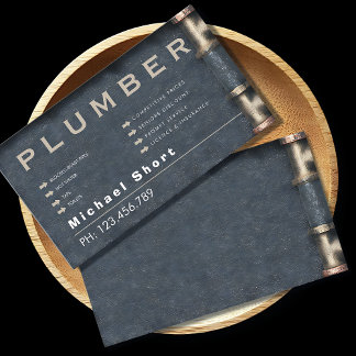 Tarjeta De Visita Plumber Business Card with Pipe DetaiI