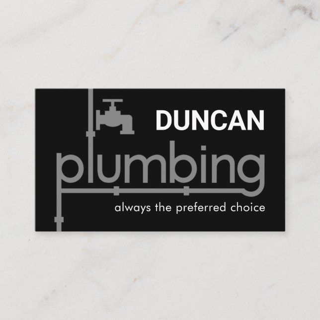 Tarjeta De Visita Plumber Plumbing Pipeline Signage (Anverso)