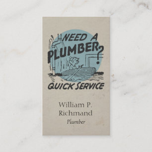 Tarjeta De Visita Plumber Vintage