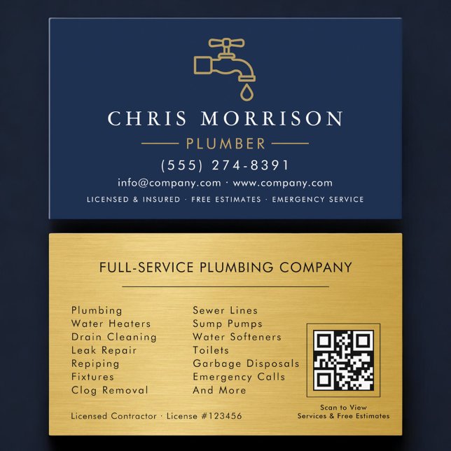 Tarjeta De Visita Plumbing and Heating Plumber QR Code (Subido por el creador)