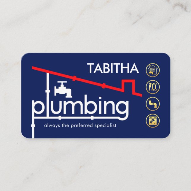 Tarjeta De Visita Plumbing Building Water Pipe Frame (Anverso)