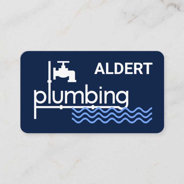 Tarjeta De Visita Plumbing Faucet Signage Leaking Water  (Anverso)