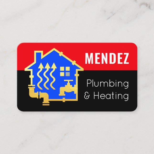 Tarjeta De Visita Plumbing Heating Home Piping Frame (Anverso)