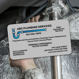 Tarjeta De Visita Plumbing Service