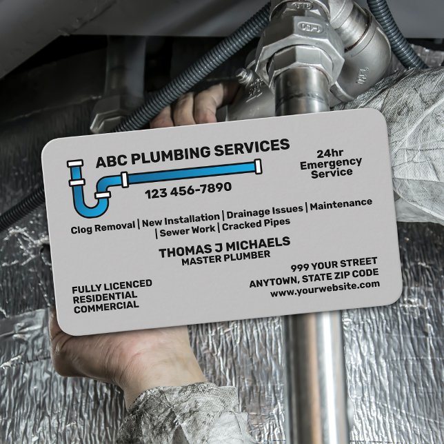 Tarjeta De Visita Plumbing Service (Subido por el creador)