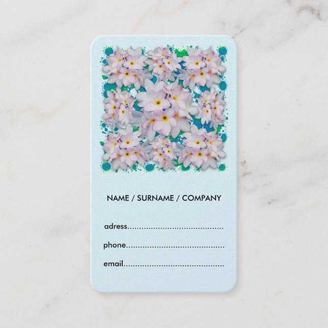 Tarjeta De Visita Plumeria Bouquet Patrón de verano exótico (Anverso)