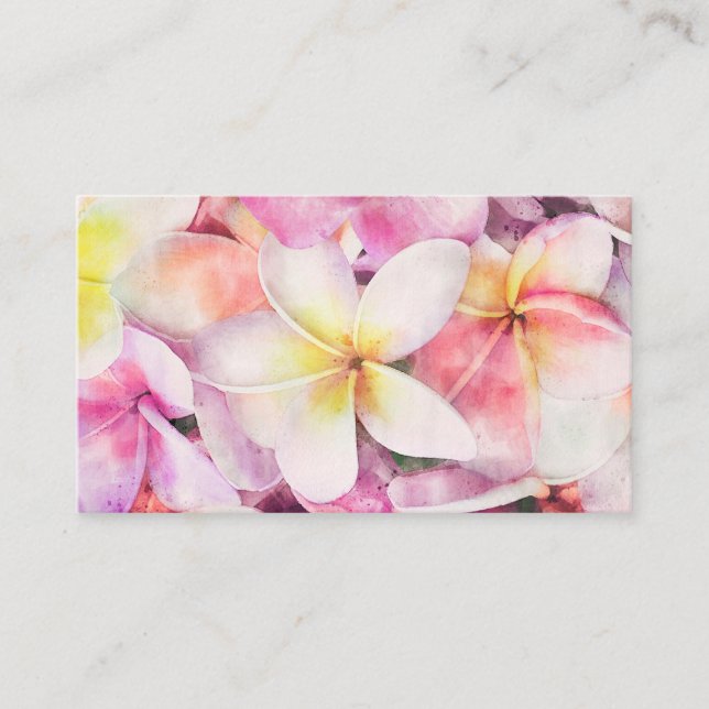 Tarjeta De Visita Plumeria tropical de Hawái (Anverso)