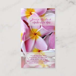 Tarjeta De Visita PLUMERIAS PINK KONA PixDezines