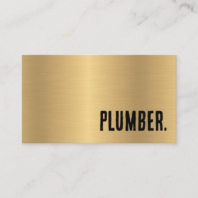 Tarjeta De Visita Plumero metálico Premier Faux Gold (Anverso)