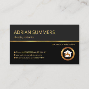 Tarjeta De Visita Plumín de Sombra Gris Retro Gold Professional