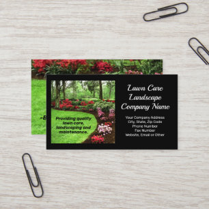 Tarjeta De Visita Plush Green Landscape Lawrence Care Business