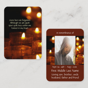 Tarjeta De Visita Pocket Keepsake recordando la luz de la vela en me