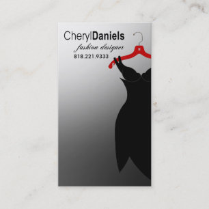 Tarjeta De Visita "Poco diseñador de moda del vestido negro",