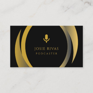 Tarjeta De Visita Podcaster, podcast Black & Gold