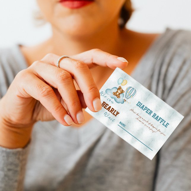 Tarjeta De Visita Podemos Esperar A Que Baby Shower Diaper Raffle (Subido por el creador)