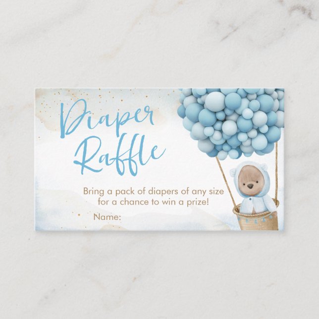 Tarjeta De Visita Podemos Esperar A Que Baby Shower Diaper Raffle (Anverso)