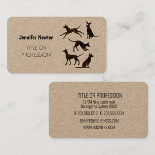 Tarjeta De Visita Podenco y Galgo dibujo negro blanco y gris