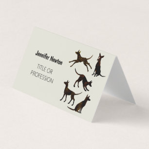 Tarjeta De Visita Podenco y Galgo dibujo negro blanco y gris