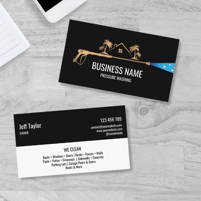 Tarjeta De Visita Poder de lavado a presión profesional Bu Masculina (Subido por el creador)