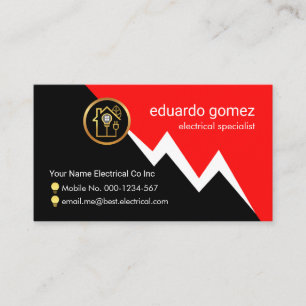 Tarjeta De Visita Poderes de Relámpago Eléctrico Rojo para Tu Nombre