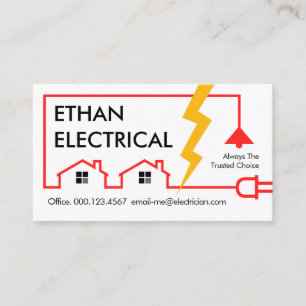 Tarjeta De Visita Poderes del Rayo en el Circuito Eléctrico del Hoga