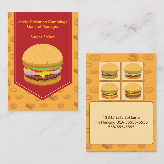 Tarjeta de visita poderosa de los alimentos de (Anverso / Reverso)