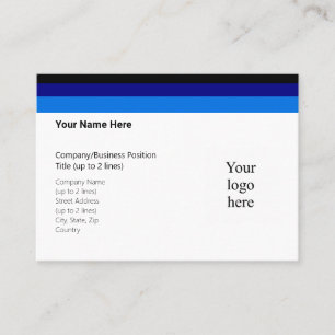 Tarjeta De Visita Poderoso logo azul negro, naval y laguna