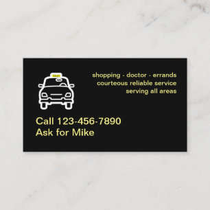 Tarjeta De Visita Poderoso Servicio de Taxi Simple de Doble Cara