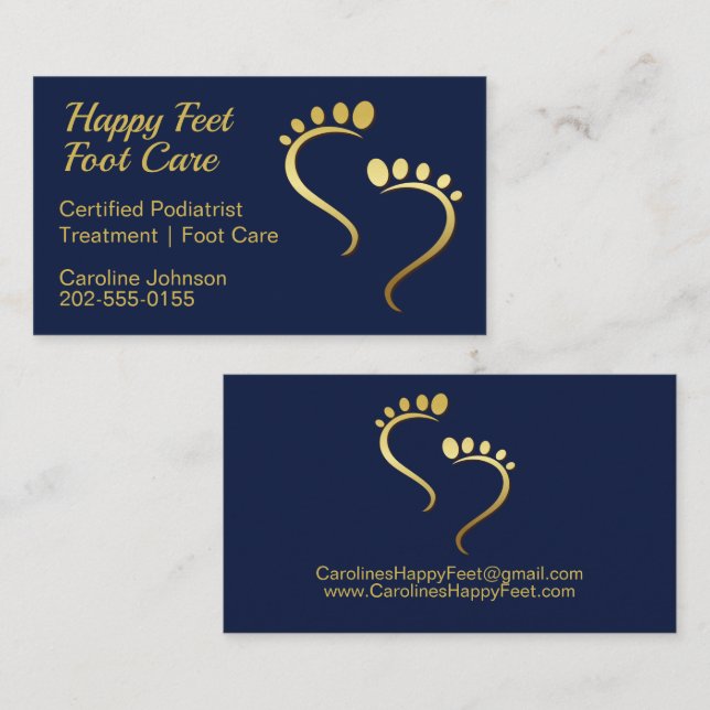 Tarjeta De Visita Podiatrista chiropodista navío de cuidado de pies (Anverso / Reverso)