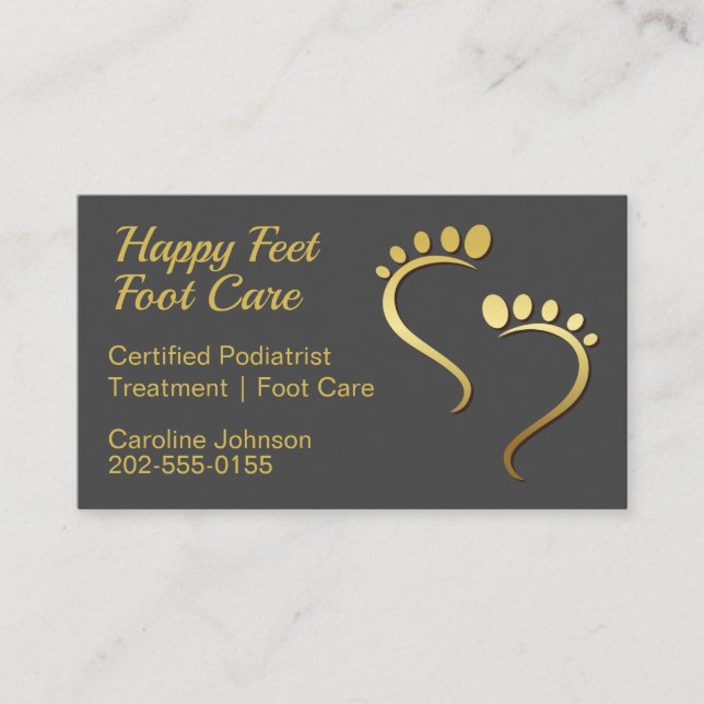 Tarjeta De Visita Podiatrista chiropodista Pedicure Foot Care (Anverso)