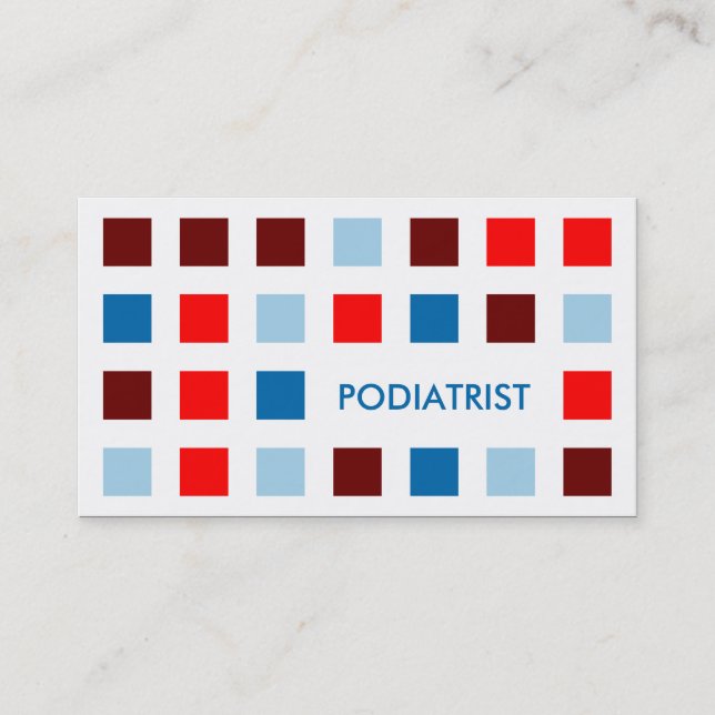 Tarjeta De Visita PODIATRISTA (cuadrados mod) (Anverso)