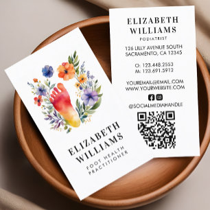 Tarjeta De Visita Podiatrista Profesional de la Salud de los Pies Có