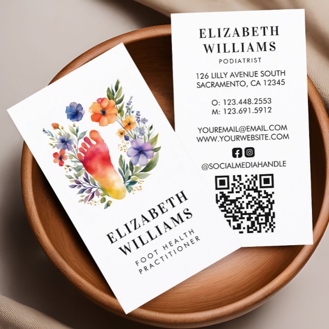 Tarjeta De Visita Podiatrista Profesional de la Salud de los Pies Có (Subido por el creador)