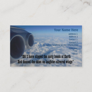 Tarjeta De Visita Poema de la aviación para el equipo de la línea
