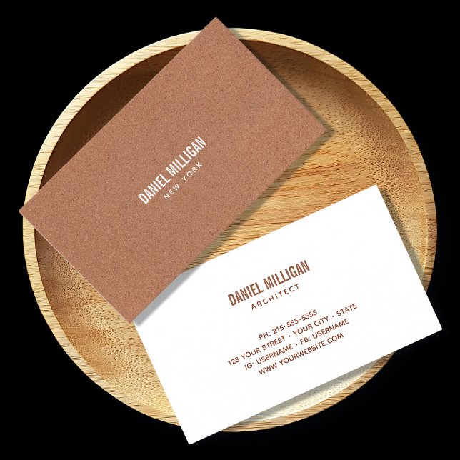 Tarjeta De Visita Pofessional Rustic Modern Cork (Subido por el creador)