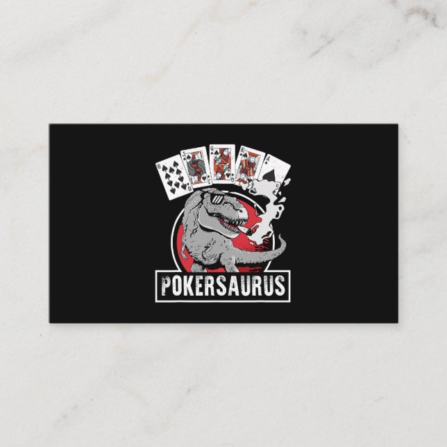 Tarjeta De Visita Pokersaurus Casino Poker T Rex Dinosaur Gambling G (Anverso)