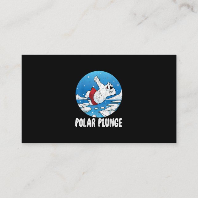 Tarjeta De Visita Polar Plunge Ice Jump Polar Bear Winter Swim (Anverso)