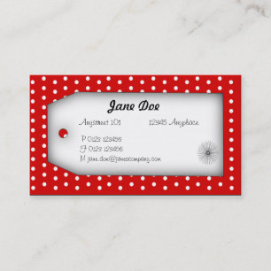 Tarjeta De Visita Polca roja Dot negocio Card