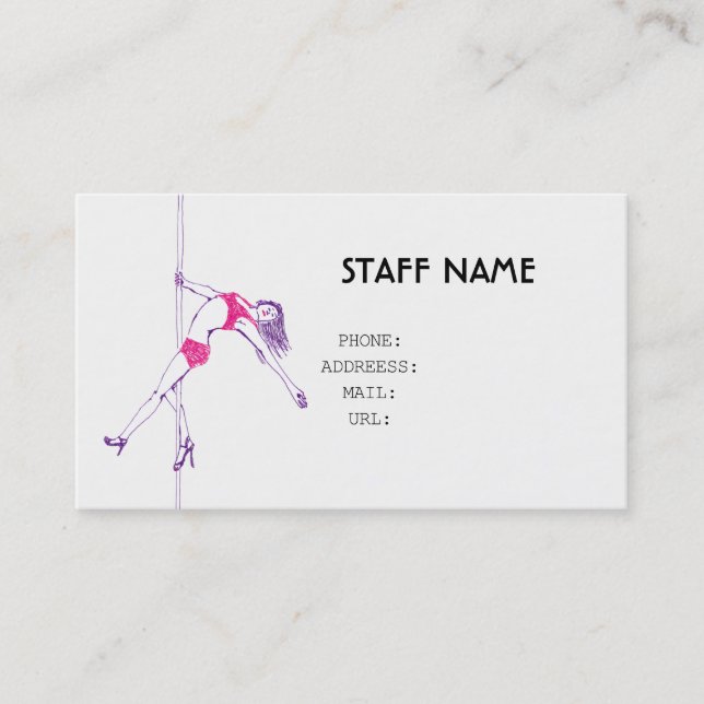 Tarjeta De Visita pole danse BUSINESS CARD (Anverso)