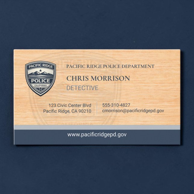 Tarjeta De Visita Police Detective Rustic Wood Business Card (Subido por el creador)