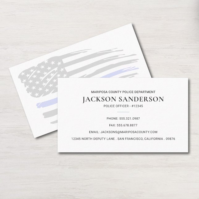 Tarjeta De Visita Police Officer Department Law Enforcement Flag (Police Officer Department Law Enforcement Flag Business Card)