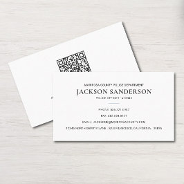 Tarjeta De Visita Police Officer Department Law Enforcement QR Code