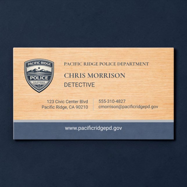 Tarjeta De Visita Police Officer Detective Rustic Logo Business Card (Subido por el creador)