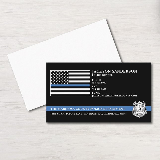 Tarjeta De Visita Police Officer Law Enforcement Custom Logo (Police Officer Law Enforcement Custom Logo Business Card)